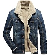 Fuwenni Men's Sherpa Fleece Lined Denim 