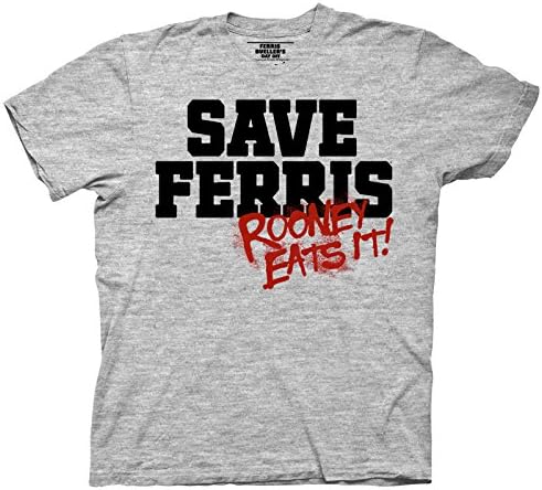 Ferris Bueller's Day Off - Save Ferris, Rooney Eats It! Mens T-Shirt (Large)