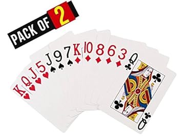 GULF MASTER Paper Playing Cards, 9x6 cm (White) - Pack of 2