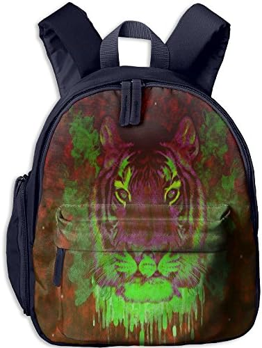 Trippy Abstract Tiger Kid Printed School Bags Shoulder Backpack Bookbag
