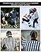 FitsT4 Women's Black & White Stripe Referee Shirt,Zipper Referee Jersey Short Sleeve Ref Tee Shirt for Refs, Waitresses & Costume