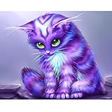 DIY 5D Diamond Painting, Staron Cross Stitch Kit Cat Butterfly 5D Diamond Embroidery Painting Accessories Tools Set DIY Wall Decor Craft (C)