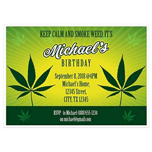 amazoncom marijuana birthday party invitations handmade