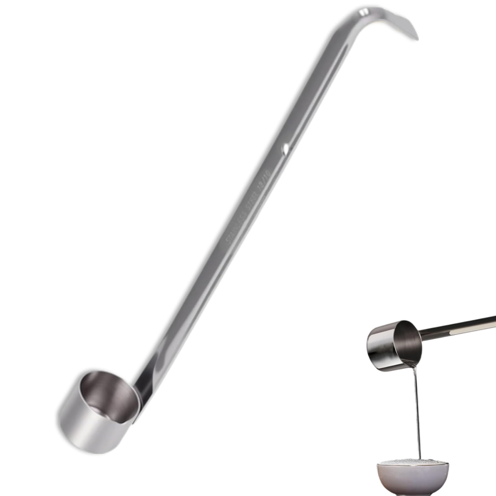 Soup Ladle Stainless Steel, Mini Serving Ladle Stainless Steel with Hook Sauce Spoon Metal Gravy Ladle Serving Ladle Small Canning Ladle Long Handle Beer Pouring Ladle for Home Restaurant