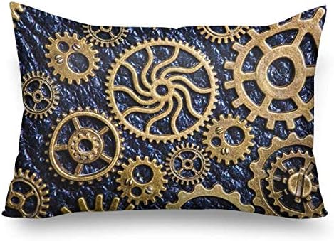 Zngsan Vintage Retro Steampunk Mechanical Punk Gear Pillow Cases Pillowcase Standard Size, Rectangle Pillow Covers Protector for Home Couch Sofa Bedding Decorative 16x24