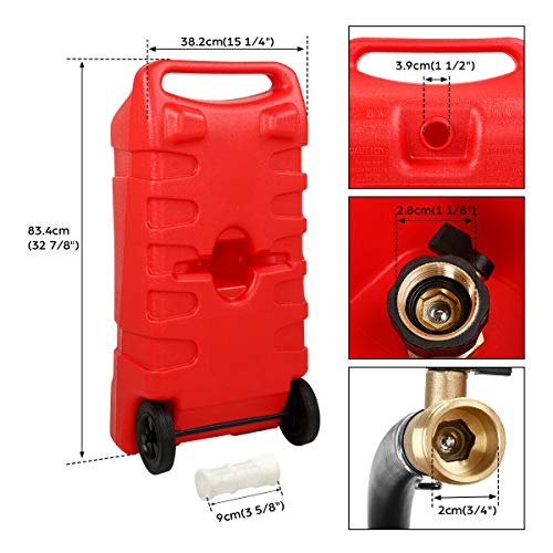 Tnegchang 14 Gallon Portable Gas Can, Gasoline Standard Container Pontoon Boat Fuel Tanks