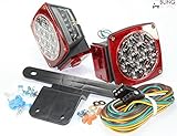 Waterproof Submersible Jeep TJ CJ YJ JK replacement Trailer Boat Truck Stop Turn Tail LED Lights w Kit & License Illuminator Sealed