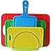 Chefcoo Cutting Board Set Stylish Color Plastic Non-Slip Kitchen Chopping Block, Juice Groove Lip for Meat & Vegetable Spills, Perfect Fit for Any Kitchen Knife, 4 Piece