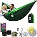 Lazy Monk 2 Person Hammock w/Tree Straps | Portable Foldable Parachute Double Hamock Outdoor, Travel, Camping | Hamaca para dos | Complete Two People Couple Patio Backyard Outside Hanging Swing Amaca
