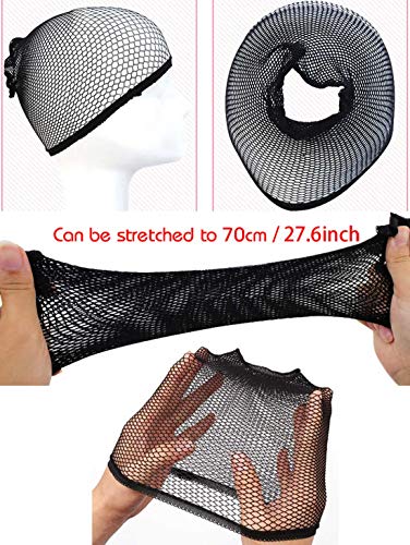 5 Pack Wig Caps - LeBeila Black Breathable Mesh Net Nylon Weaving Wig Cap Stretch Liner Snood No Slip Open End For Men/Women Long & Short Hair Bulk Cosplay Wigs Making Accessories Fishnet Hairnets