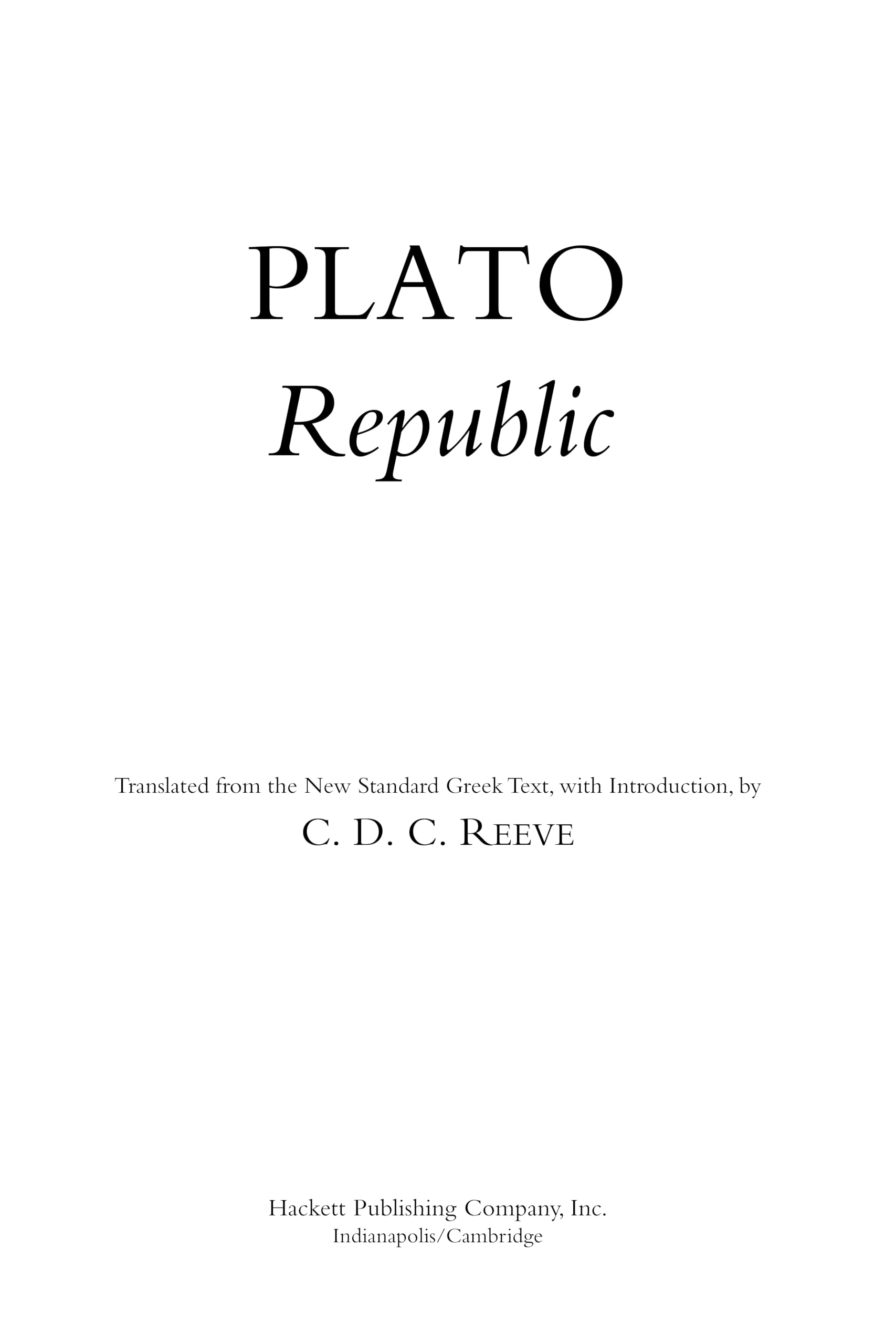 Republic (Hackett Classics)