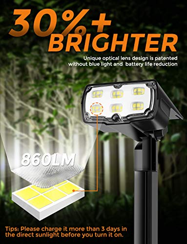 GOLUMUP Solarleuchten Garten, 36 LEDs Solar Gartenleuchte Solarstrahler mit IP67, 2 Helligkeitsstufe, Solarlampe für… – Bild 3