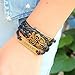 MAKIYO Retro PU Leather Bracelet Wristlet Bangle Wrist Band hand chain