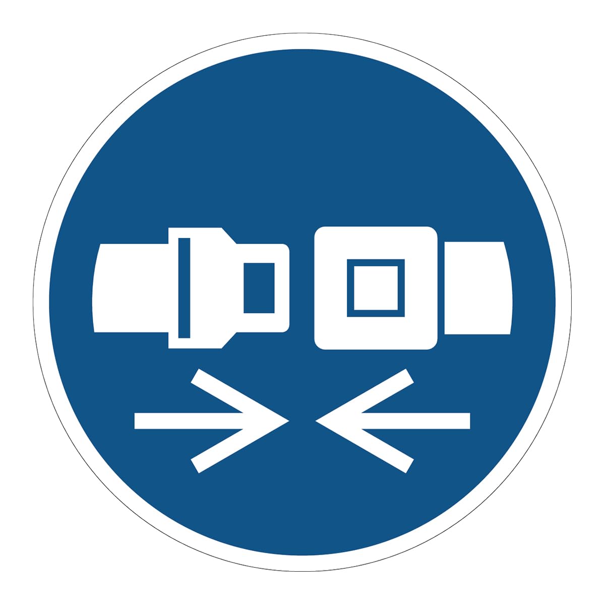 Mandatory NF ISO7010 Mandatory Mandatory Sticker - Round Laminated Laminated Safety Belt - Water and UV Resistant - Diameter 30 cm