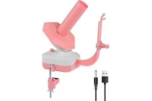 FIZOCOSISTO Yarn Winder Pro, Electric Yarn Ball Winder for Crocheting, Upgrade Dual-Spring Tension 10oz Large Capacity, Stepless Speed Automatic Knitting Yarn Winder Wool Spinner Roller for Crochet Lovers(Pink)