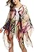 Zeagoo Womens Fall Floral Batwing Sleeve Beach Loose Blouse Tunic Tops (One Size, Purple Floral)