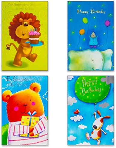 12 Birthday Cards with Envelopes - Boxed Enclosure Cards 4 Different Designs. Fantus Paper 5050-BD5