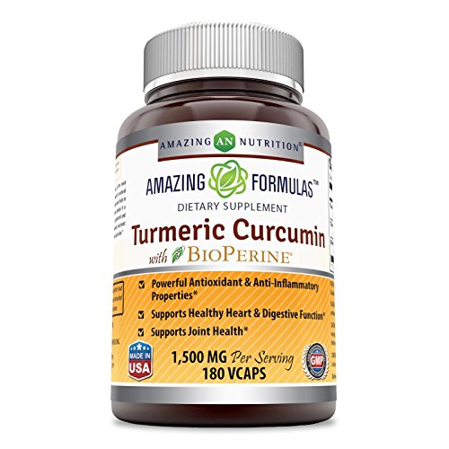 Amazing Formulas Turmeric Curcumin with Bioperine 1500 MG 180 Vegetarian Capsules