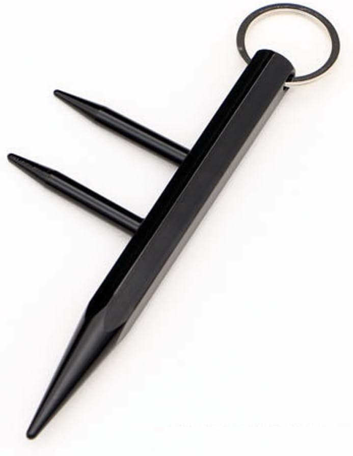 Kubaton Keyring aluminum Blunt Force in Black, Self Defense Weapon for Men & Women