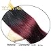 Top Hair Brazilian Ombre Hair 4 Bundles total 200 gram Ombre Burgundy Hair Extensions Black to Red Straight Weave Brazilian Hair Extensions 2 Tone Ombre Weaves Straight two tone