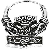 NKlaus Creole Ohrringe – Thors Hammer Design, 925er Silber, 25x20 Mm – Wikinger-Style Für Damen