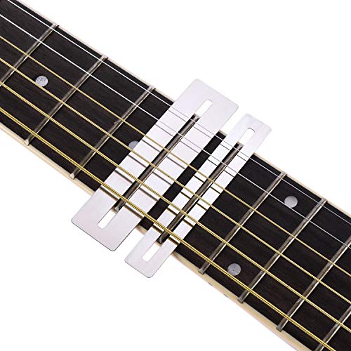 Guitar Luthier Tool Kit Included Guitar Fret Crowning Luthier Dressing File with Narrow/Medium/Wide 3 Edges, Stainless Steel Fret Rocker, 2 Pcs Fingerboard Guards Protectors and Grinding Stone - Thumbnail 7