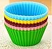 Drhob 12pcs/lot Mixed Colors Round Silicone Muffin Cases Cake Cupcake Liner Baking Molds Cake Moulds Gift (Color: Multicolor Random)