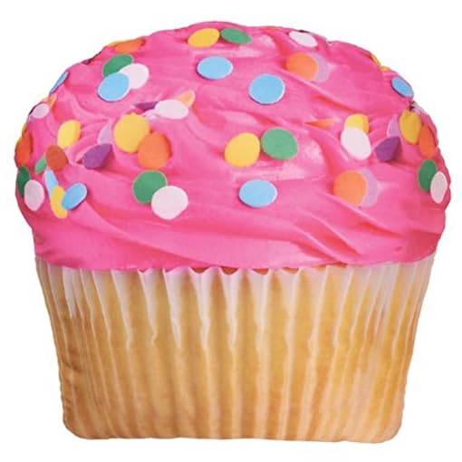 iscream Sugar-riffic! Pink Icing Cupcake 17" x 17" Photoreal Print Microbead Accent Pillow