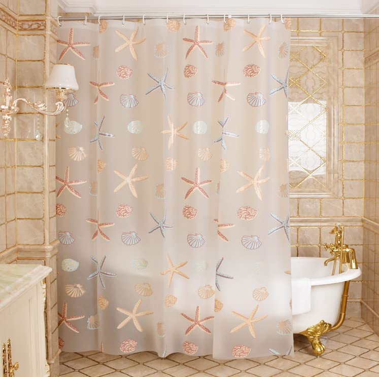 Cozyswan Elegant PEVA Bathroom Shower Curtain with Hooks (72 x 78 Inch)