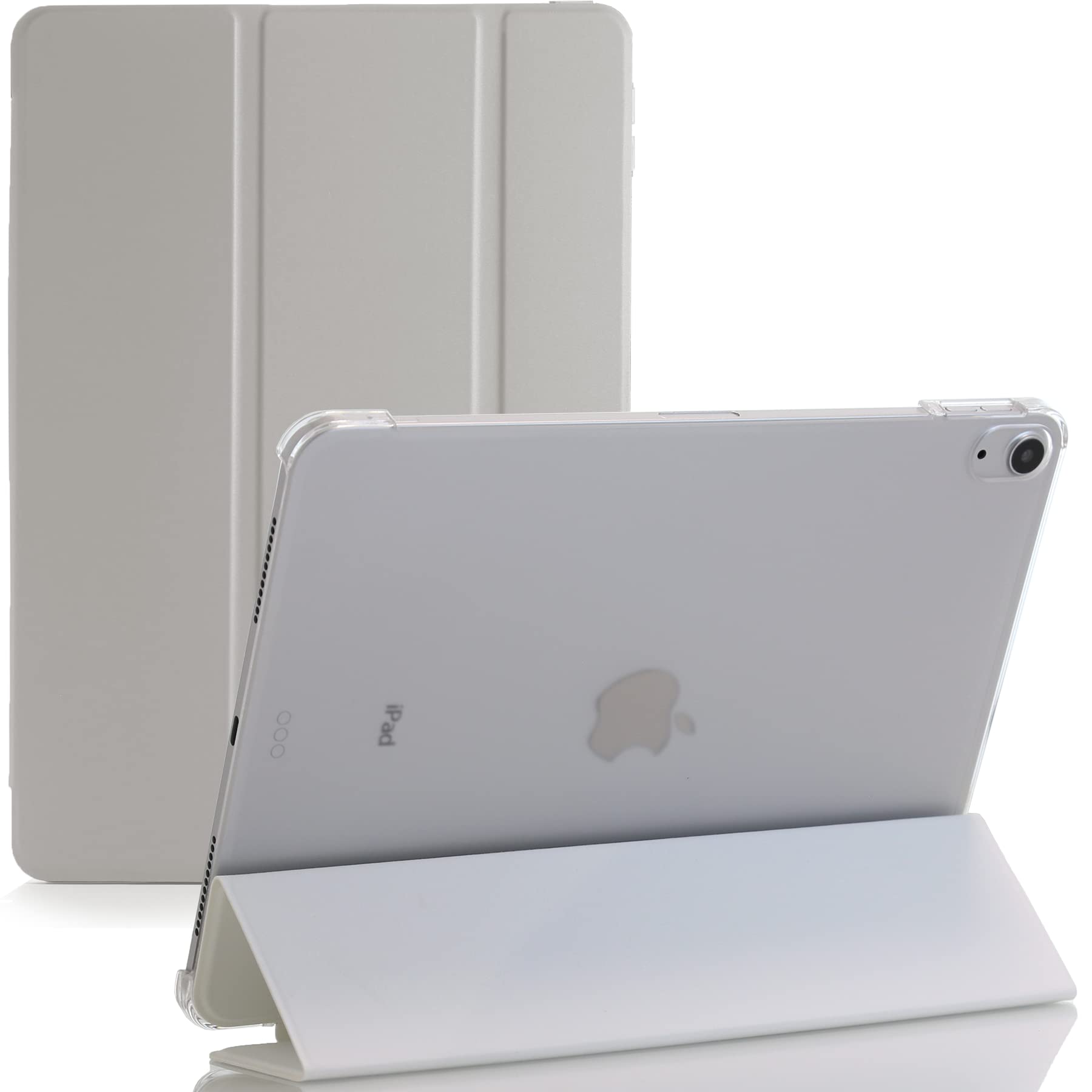 Smart Case For Apple iPad Air 4 Released 2020 and For Apple iPad Air 5 Released 2022 Size 10.9'' and Only For Model Numbers A2316, A2324, A2072, A2325, A2588, A2589, A2591 (White)