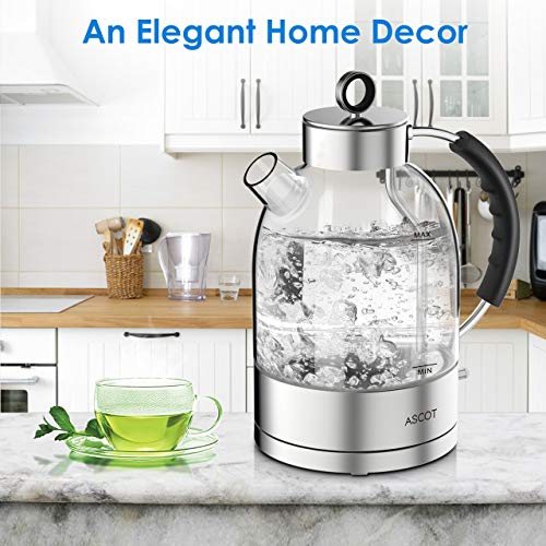 KettlesElectricGlassWaterKettle, ASCOT Tea Heater & Hot Water