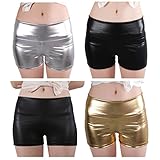 JNTworld women Sexy Faux Leather High Waist Shorts Sateen Skinny pants black