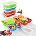 Premium Happy Lunch Boxes with Spoon and Fork - Food Containers  - Kids Adults - Set of 8