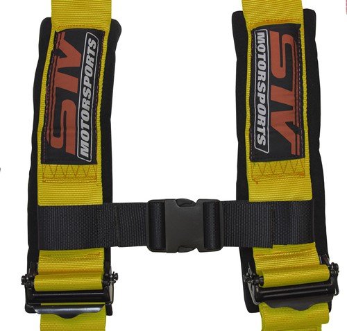 STV Motorsports 5 Point Harness Set - 2" Pads - Universal H-Type - Bolt In - Latch and Link Quick Release - for Off-Road, UTV, Trucks, Side by Side (SINGLE) (Yellow)
