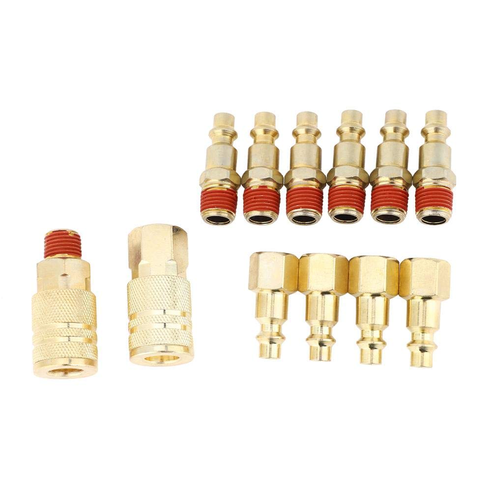 12 Pack Air Hose Coupler and Plug Kit, 1/4-Inch NPT Male Female Thread Quick Connect Fittings, Air Compressor Fittings Adapter