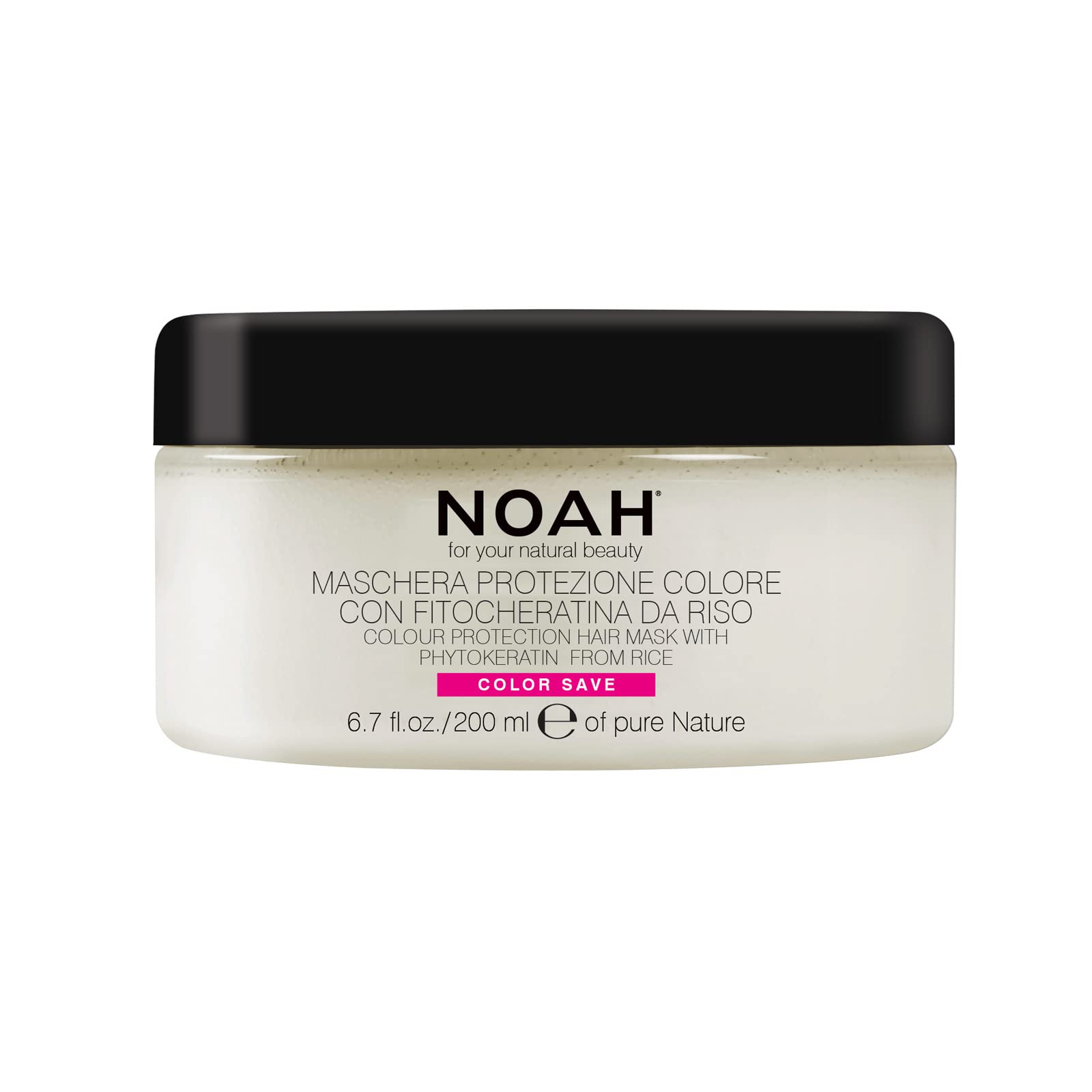 Noah Natural Colour Protection Hair 2.4 Mask with Fitokeratine from Rice for Treated, Coloured, or Highlighted Hair - Regenerating, Enhancing, Vegan, Cruelty-Free, Plant-Based Formula, 200ml