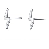 Rnivida 925 Sterling Silver Lightning Bolt Stud Earrings | Minimalist Small Earrings for Women