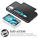 SAMONPOW Card Holder Case for iPhone 11 Dual Layer Protective Shell Wallet Case Hard PC Soft TPU Inner Rubber Bumper Credit Card Slot Back Shock Absorption Cover for iPhone 11,6.1 inch Black