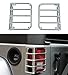 Bentolin Silver Rear Euro Tail Light Guard Cover Protector for 2007-2017 Jeep Wrangler - Pair(Light cover 03)
