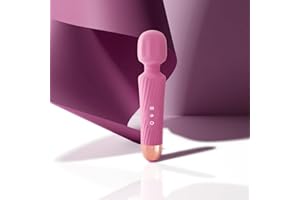 Gladay Personal Massager - 3 Hrs Runtime & Quiet Powerful Motor - Deep Tissue Back Massage for Athletes Muscle Recovery, Waterproof Cordless Massager Stick - 20 Modes 8 Speeds, Memory Feature (Pink)