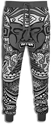 NEW Totem Print Joggers Pants Elastic Stretch Jogger (L, Gray)