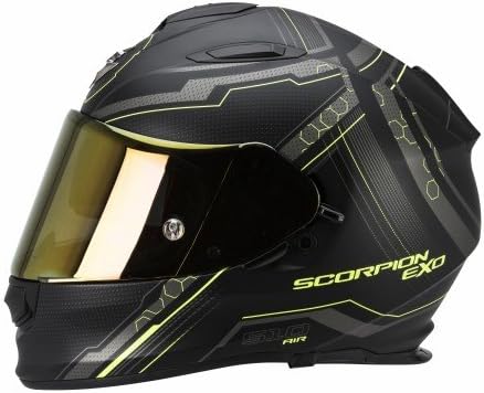 Scorpion EXO-510 AIR SYNC Matt Motorcycle Helmet, Black/Yellow, Size S