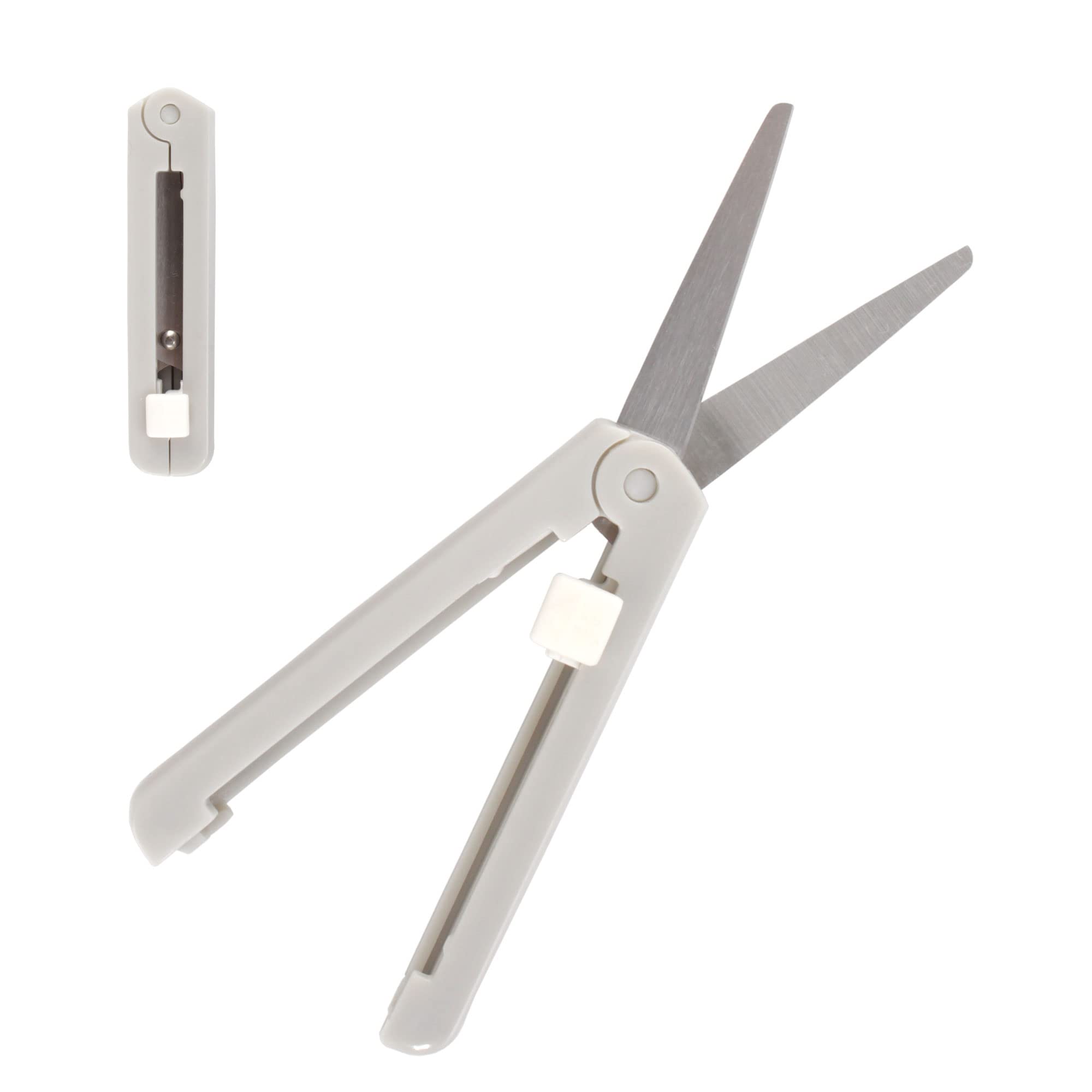 Push Open Folding Scissors - Grey - 1 Pair