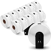 12 Rolls Replace for Brother DK-1201 (1.1" x 3.5") Address Label, 400 Stickers/roll for QL-800 810W 820NWB 600 Printer, 1 Frame + 4800 Label Refills, Barcode & All Purpose Die-Cut DK Label