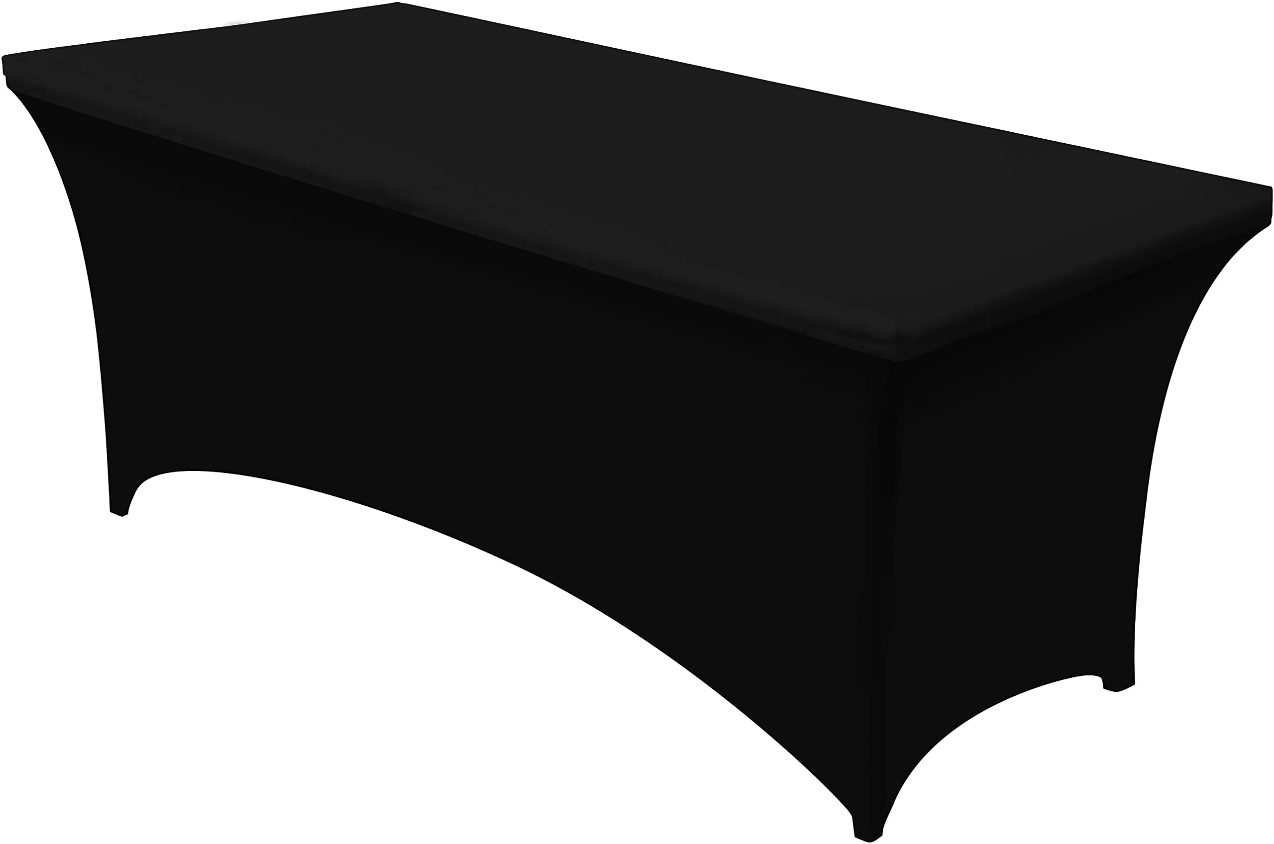 Utopia Kitchen Spandex Table Cloth 1 Pack [8FT, Black] Tight, Fitted, Washable and Wrinkle Resistant Stretch Rectangular Patio Table Cover for Event, Wedding, Banquet & Parties [244Lx76Wx76H] cm