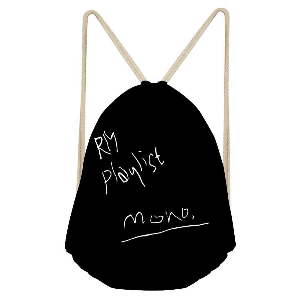Amazon.com | Rm Playlist Mono Drawstring Backpack Bag - Gym ...