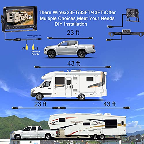 Rohent RV Backup Camera Upgraded HD 1080P Rear View Camera System 7
