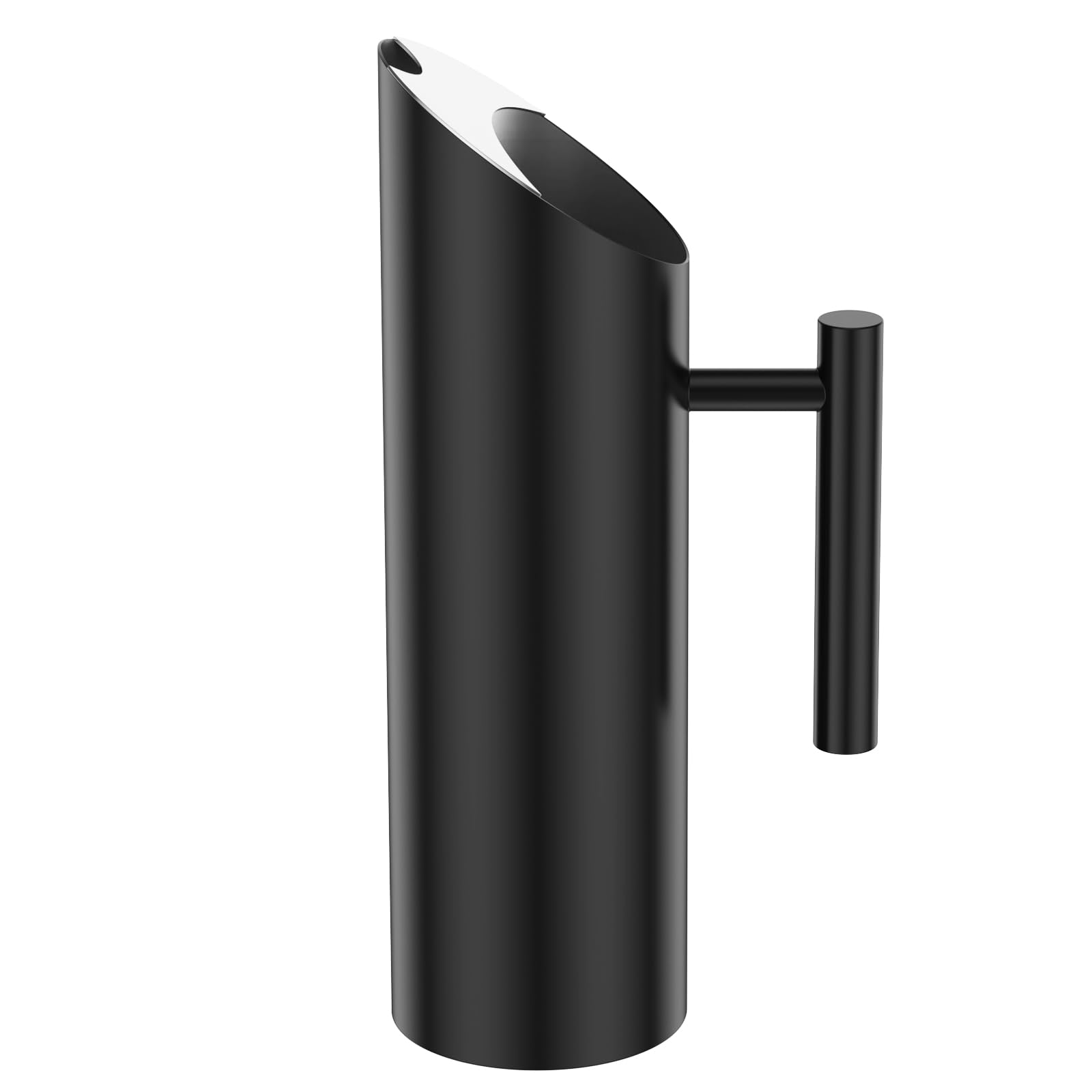 MENIBBLER Stainless Steel Water Pitcher, Rustproof Metal Pitcher with Ice Guard, Polished Water Pitcshers Jug, Multifunctional Drinking Pitchers for Tea Juice Coffee Wine(1L,1.5L,2L)(Black,1.5L)