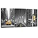 sechars - Black and Yellow New York City Wall Art Brooklyn Bridge Picture Photo Canvas Print Art Modern Home Office Wall Decoration