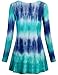 Miusey V Neck T Shirts Women, Long Sleeve Flared Comfy Shirt Flowy Loose Fit Knit Basic Casual Tunic TopsBlue Green X-Large